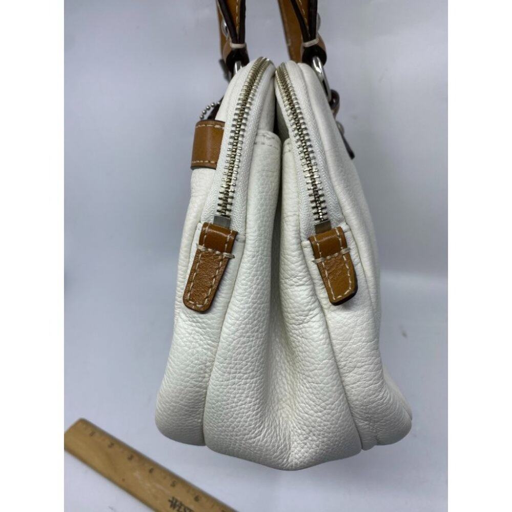 Coach Leather Medium Size White Brown Shoulder Bag - Picture 5 of 15